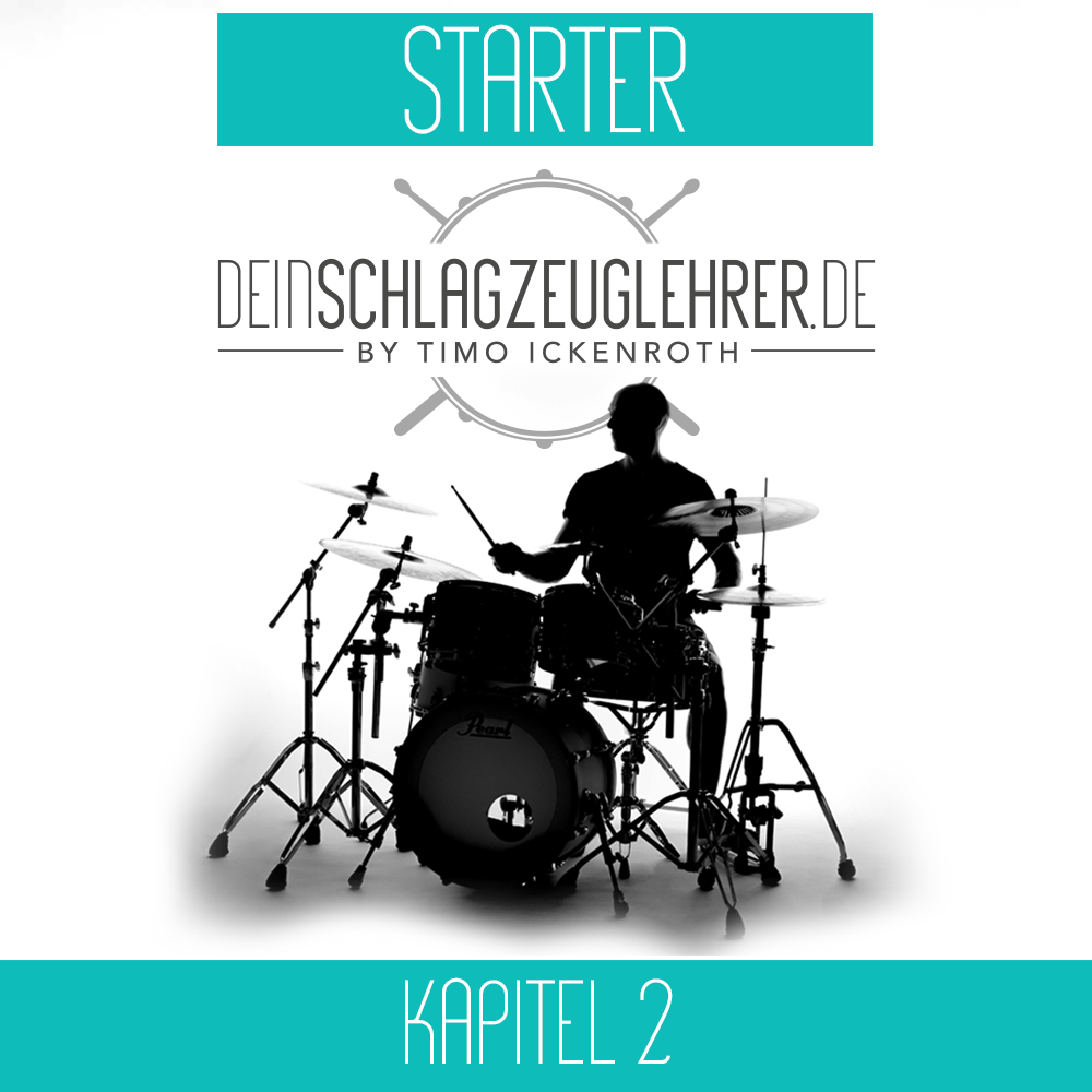 Kapitel 2 Starter-Grooves easy Fill-ins, musikalische Grundlagen und erste Schritte am Schlagzeug Kurs Beitragsbild Homepage
